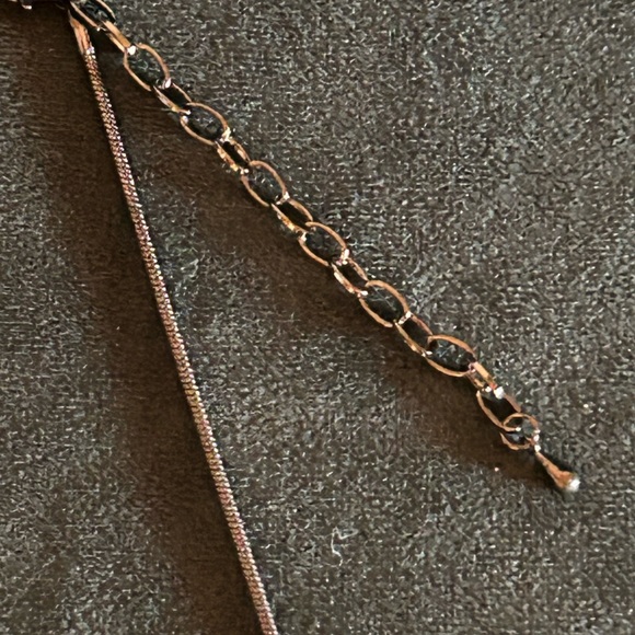 🎅🏻 CHRISTMAS VINTAGE LOVER MODERNIST CHUNKY LUCITE/ENAMEL 19” GUNMETAL NECKLACE - Picture 10 of 11